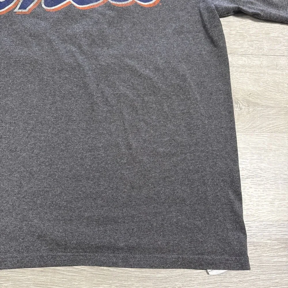 Mike Piazza Shirt New York Mets MLB Majestic Gray Men's Short Sleeve Tee Large